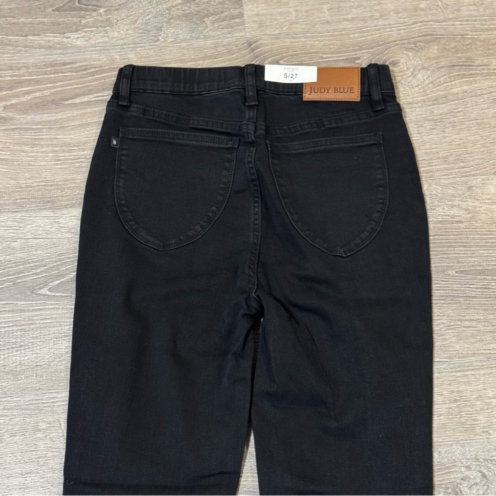 NEW JUDY BLUE pull on skinny jeans in black 5/27 high rise - Picture 5 of 11